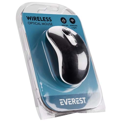 Everest SM-804 Usb Siyah/Beyaz 800/1200/1600dpi Kablosuz Mouse