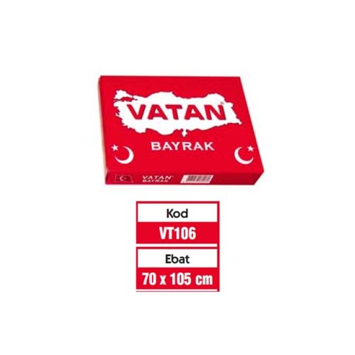 Vatan Türk Bayrağı 70x105