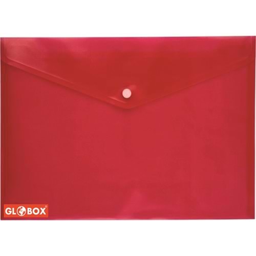 Globox Çıtçıtlı Dosya - Kalemlikli (Kırmızı)