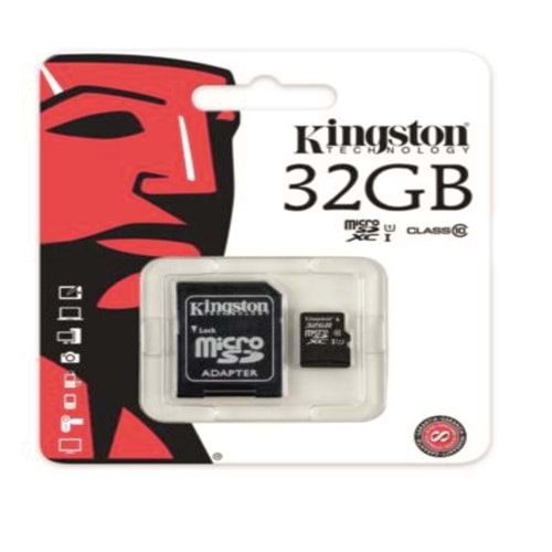 Kingston SDCS2/32GB 32GB micSDHC Canvas Select Plus 100R A1 C10 Card + ADP Hafıza Kartı