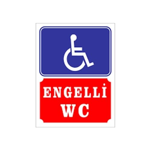 Uyarı İkaz Levhası -İş Güvenlik Engelli Wc Yazısı A4
