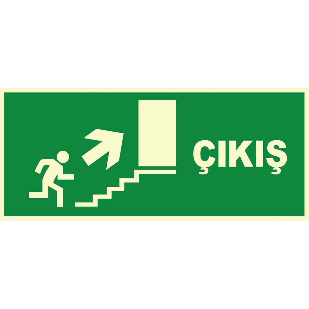 Yönlendirme Levhası -Acil Çıkış Levhası Merdiven yönüne OK işareti